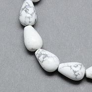 Natural Howlite Gemstone Bead Strands, teardrop, 14~15x10mm, Hole: 1.5mm, about 28pcs/strand, 15.75 inch(X-G-T004-19)