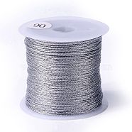 6-Ply Metallic Thread, for Jewelry Making, Round, Silver, 0.5mm, about 54.68 Yards(50m)/Roll(OCOR-G012-01B-02)