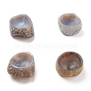 Raw Natural Agate Ashtray Stone Home Display Decorations, Dyed & Heated, Bowl, 91~108.5x85.5~102x38.5~49mm(G-I264-06)