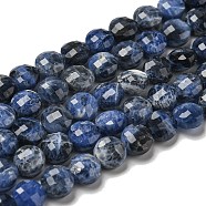 Natural Sodalite Beads Strands, Faceted, Flat Round, 5~6x4~4.5mm, Hole: 0.9mm, about 65pcs/strand, 15.12''~15.20''(38.4~38.6cm)(G-K351-A03-01)
