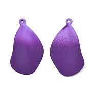 Spray Painted Iron Pendants, Leaf, Purple, 46x25.5x2.5mm, Hole: 1.8mm(IFIN-N008-026B)