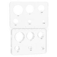 Acrylic Doll Eye Measure Tool, Doll Eyeball Gauge Board, Clear, Rectangle, 79x114x12mm, Hole: 6.5mm/10mm/15mm/20.5mm/25.5mm/30mm(TOOL-WH0001-26A)