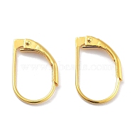 925 Sterling Silver Leverback Earring Findings, Real 18K Gold Plated, 15x9x1.5mm, Pin: 0.7mm(STER-H111-10G)