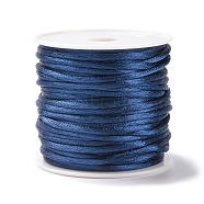 Macrame Rattail Chinese Knot Making Cords Round Nylon Braided String Threads, Satin Cord, Medium Blue, 2mm, about 10.93 yards(10m)/roll(NWIR-O002-08)