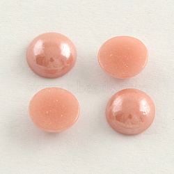 Pearlized Plated Opaque Glass Cabochons, Half Round/Dome, Rosy Brown, 4x2mm(PORC-S801-4mm-03)