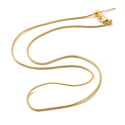 1mm Rack Plating Brass Snake Chain Adjustable Slider Necklaces for Women Men, Cadmium Free & Lead Free, 901 Stainless Steel Clasp, Long-Lasting Plated, Real 18K Gold Plated, 17.91 inch(45.5cm)(MAK-L044-38G)