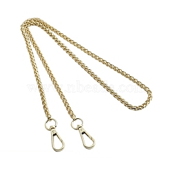 Zinc Alloy Handbag Wheat Chain Straps, with Alloy Clasps, for Handbag or Shoulder Bag Replacement, Golden, 1200mm(PW-WGD3AE5-01)