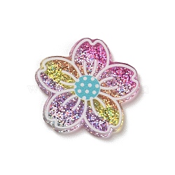 Acrylic Plastic Cabochons , Flower, 24x24.5x2mm(OACR-R269-07D)