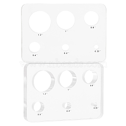 Acrylic Doll Eye Measure Tool, Doll Eyeball Gauge Board, Clear, Rectangle, 79x114x12mm, Hole: 6.5mm/10mm/15mm/20.5mm/25.5mm/30mm(TOOL-WH0001-26A)