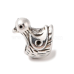 Tibetan Style Alloy European Beads Rhinestone Settings, Lead Free & Cadmium Free, Duck, Antique Silver, 12x8x10.5mm, Hole: 4.8mm, Fit for 0.8~1.4mm Rhinestone(TIBE-Q090-66AS)