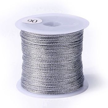 6-Ply Metallic Thread, for Jewelry Making, Round, Silver, 0.5mm, about 54.68 Yards(50m)/Roll
