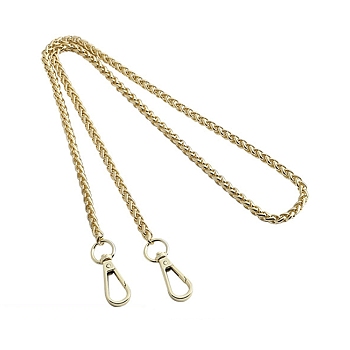 Zinc Alloy Handbag Wheat Chain Straps, with Alloy Clasps, for Handbag or Shoulder Bag Replacement, Golden, 1200mm