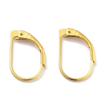 925 Sterling Silver Leverback Earring Findings, Real 18K Gold Plated, 15x9x1.5mm, Pin: 0.7mm