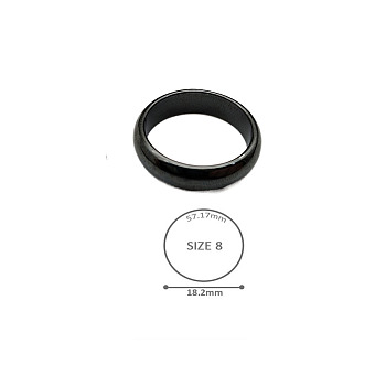 Synthetic Hematite Plain Band Rings, Inner Diameter: 18.2mm