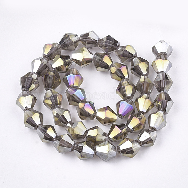 Chapelets de perles en verre galvanoplastique(X-EGLA-Q118-6mm-B13)-2