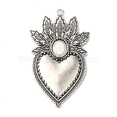 Antique Silver Heart Alloy Big Pendants