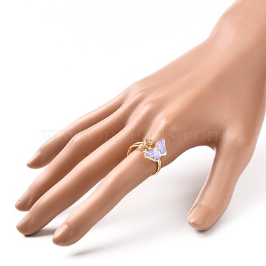 Butterfly Glass Cuff Rings for Teen Girl Women(RJEW-JR00397)-6