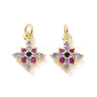 Brass Micro Pave Colorful Cubic Zirconia Charms(KK-E068-VF170)-2