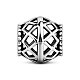 TINYSAND Rondelle Rhodium Plated 925 Sterling Silver Hollow European Beads(TS-C-069)-1
