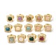 Natural Mixed Gemstone Square Adjustable Ring with Plastic Pearl Beaded(RJEW-E075-04G)-1