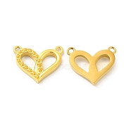 Ion Plating(IP) 304 Stainless Steel Pendant Rhinestone Settings, Heart, Real 14K Gold Plated, Fit For 0.8mm Rhinestone, 12.5x15.5x2.7mm, Hole: 1.2mm(STAS-F284-26G)