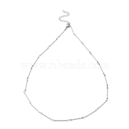 304 Stainless Steel Twist Bar Link Chain Necklace, Stainless Steel Color, 17.40 inch(44.2cm)(NJEW-K249-08P)