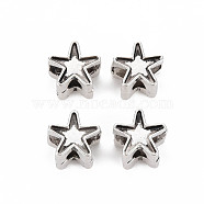 Tibetan Style Alloy European Beads Settings for Enamel, Cadmium Free & Lead Free, Star, Antique Silver, 11x11x8mm, Hole: 4.5mm, about 500pcs/1000g(TIBEB-N007-003)