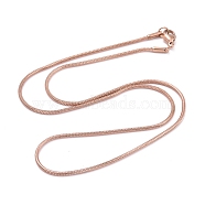 304 Stainless Steel Snake Chain Necklaces, with 304 Stainless Steel Clasps, Rose Gold, 17.8 inch(45.3cm), 1.5mm(NJEW-F248-03A-RG)