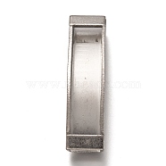 304 Stainless Steel Slide Charms, Curved Tube, Stainless Steel Color, 46x10.5x6mm, Hole: 9.5x4mm(STAS-Z025-15P)