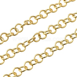 Brass Rope Chains, Rack Plating, Cadmium Free & Lead Free, Long-Lasting Plated, Unwelded, with Spool, Real 18K Gold Plated, 4x0.5mm(KK-P295-56A-G)