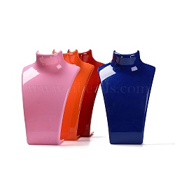 Plastic Necklace Bust Display Stands, Mixed Color, 6.4x13.6x22cm(NDIS-P003-01-M)