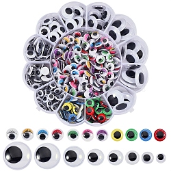 505Pcs Wiggle Googly Eyes Cabochons, for DIY Scrapbooking Crafts Toy Accessories, Mixed Color, 8x3mm, 505pcs/box(KY-SZ0001-26)