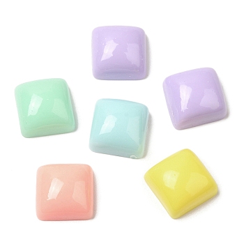 Cartoon Opaque Reisn Cabochons, for Jewelry Making, Mixed Color, Square, 11x11x6mm