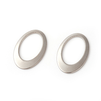 201 Stainless Steel Linking Rings, Oval, Stainless Steel Color, 18x12x0.5~1mm, Inner Size: 13x8mm
