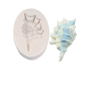 DIY Silicone Candle Molds, for Scented Candle Making, Conch Shape, White, 9.2x6.3x2cm