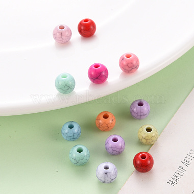 Perles acryliques craquelées opaques(MACR-S370-F8mm)-6