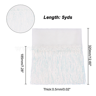 AHADERMAKER 5 Yards Sparkle Polyester Tassel Lace Trim(OCOR-GA0001-55A)-2