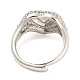 Enamel Heart Adjustable Ring with Clear Cubic Zirconia(RJEW-Q781-01P-03)-3