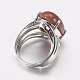 Natural & Synthetic Gemstone Wide Band Finger Rings(RJEW-K224-A)-4