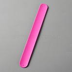 Silicone Slap Bracelet, Plain Flat Soft Wrap Wristband for Kids, Deep Pink, 8-1/2 inch(21.6cm)(BJEW-WH0020-13G)
