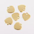 201 Stainless Steel Charms, Stamping Blank Tag, Heart, Golden, 9.5x9.5x1mm, Hole: 1mm(STAS-F162-20G)