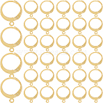 304 Stainless Steel Leverback Earring Findings, with Horizontal Loop, Real 24K Gold Plated, 14.5x12mm, Hole: 1.2mm, Pin: 0.8x1mm, 120Pcs/box(STAS-SP0001-07A)