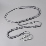 Polyester Guard Lanyard Shoulder Cord, with Cone Charms, Light Grey, 1520x3.5~21x3.5~6.5mm(AJEW-WH0481-541B)