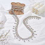 1 Yard Glass Rhinestone Cup Chains, Tassel Chains, Wedding Dress Decorative Rhinestone Chains, Crystal, 10~13mm(OCOR-LP0002-79)