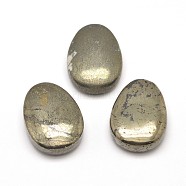 Teardrop Natural Pyrite Pendants, 30x22x10mm, Hole: 3mm(G-I125-36)