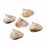 Acrylic Pendants, Imitation Gemstone Style, Shell, BurlyWood, 26x27x7mm, Hole: 2.1mm, about 574pcs/500g(OACR-C011-25)