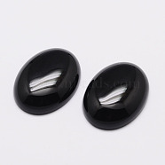 Oval Natural Black Agate Cabochons, 40x30x7mm(G-K020-40x30mm-01)