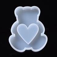 Shaker Molds, Silicone Quicksand Molds,Resin Casting Molds , For UV Resin, Epoxy Resin Jewelry Making, Bea, White, 77.5x64.5x13.5mm, Inner Diameter: 69.5x58mm(DIY-I026-04)