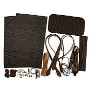 DIY Imitation Leather Sew on Women's Tote Bag Making Kit, including Fabric, Cord, Needle, Screwdriver, Thread, Zipper, Coconut Brown(DIY-WH0399-47A)