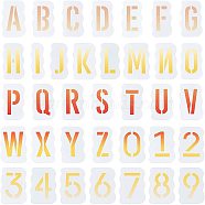 PET Drawing Painting Stencils, For DIY Scrapbooking, Number 0~9 and Alphabet, White, 14.5x9.8x0.2cm(DIY-WH0223-61)